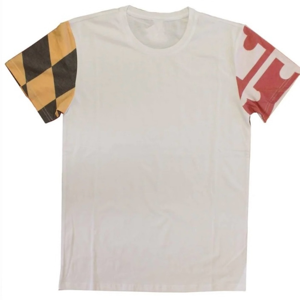 Route One Apparel Maryland Flag Vintage Sleeves (White) / Shirt 3X. NWT